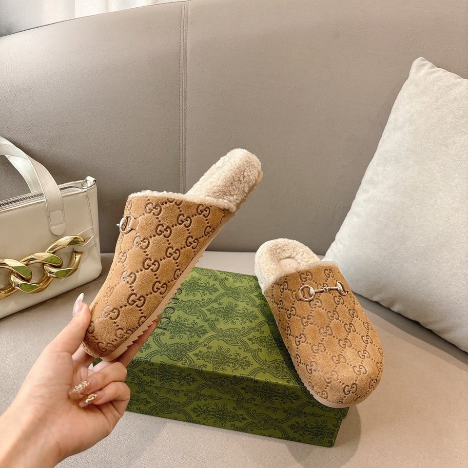 Gucci Women’S Horsebit Mule Gg Suede Brown 798740 Aaduy 9556 view 5