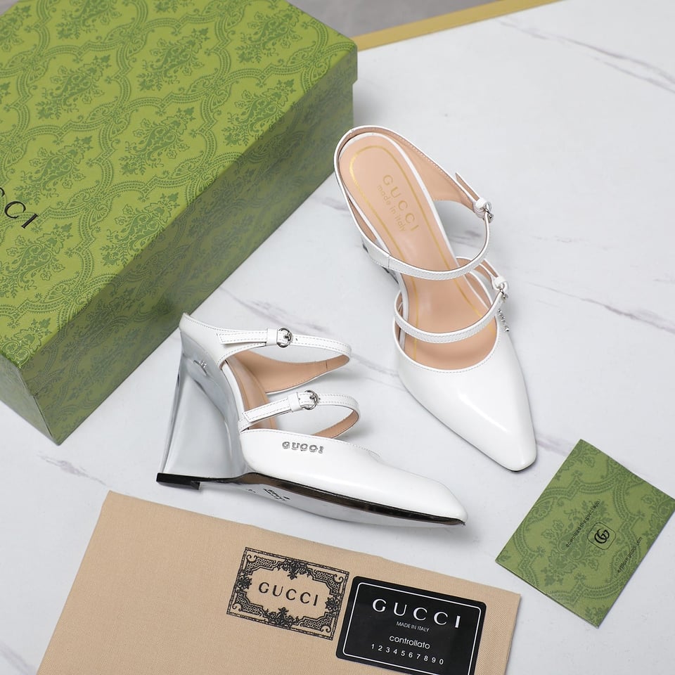 Gucci Women’S Wedge Mule White 827856 Clg00 9014 view 7