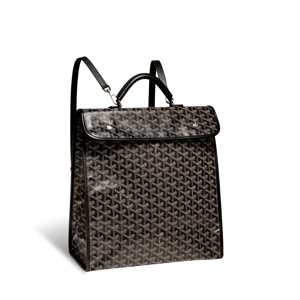 Goyard Leger Backpack 37 Cm Black Goyardine Canvas With Calfskin Trim view 2