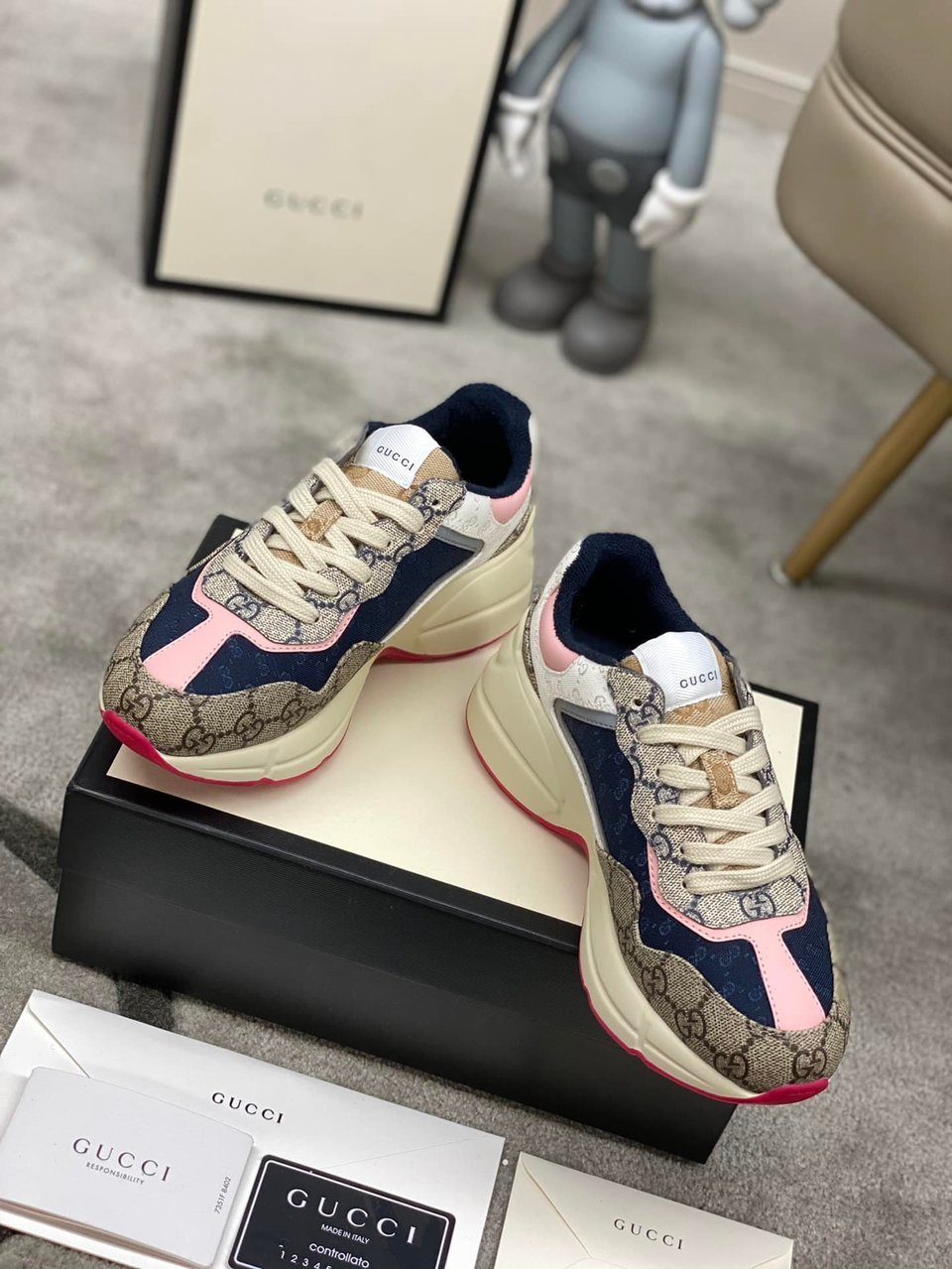 Gucci Wmns Gg Rhyton Beige White Pink 620185 99Wf0 4371 view 4