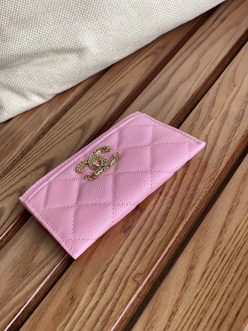 Chanel Card Holder 10Cm Pink Caviar view 9