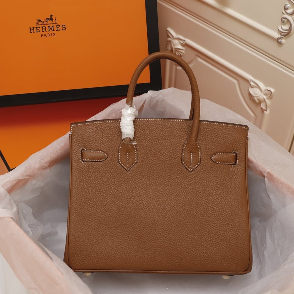 Hermes Birkin Bag 35 Brown Togo Gold Hardware view 6