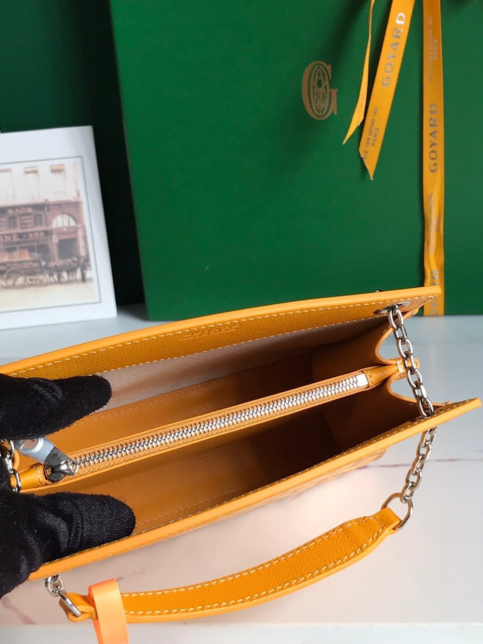 Goyard Rouette Structuré Mini Bag 21 Cm Yellow Goyardine Canvas And Calfskin view 6