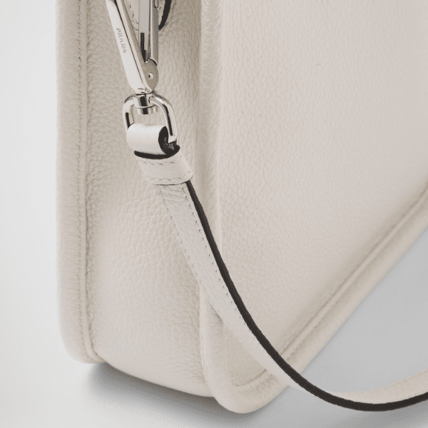 Prada Leather Mini Shoulder Bag White 20Cm view 3