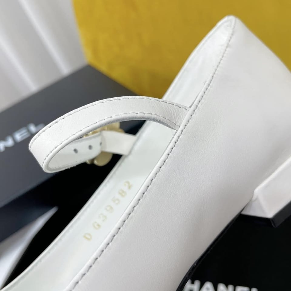 Chanel Mary Janes Black White view 8