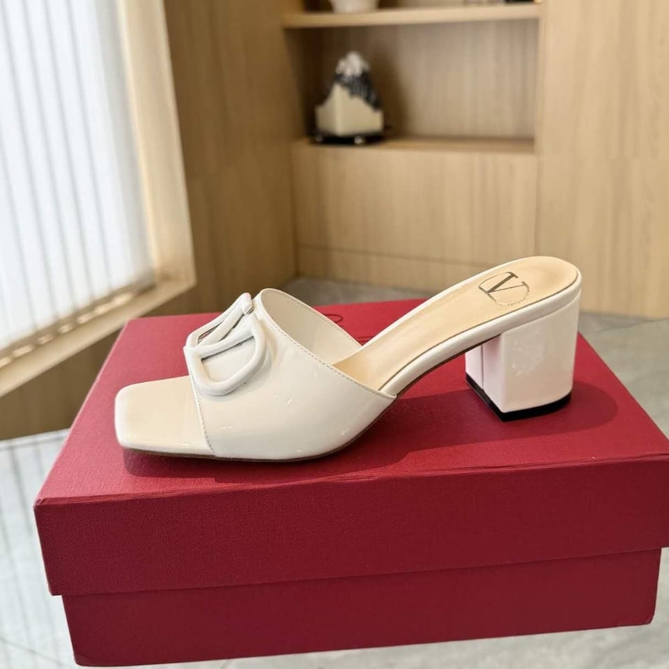 Valentino Vlogo Signature Slide Sandal White view 3