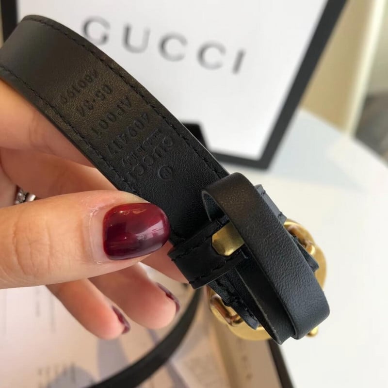 Gucci 20mm Leather Belt With Double G Buckle 409417 view 8