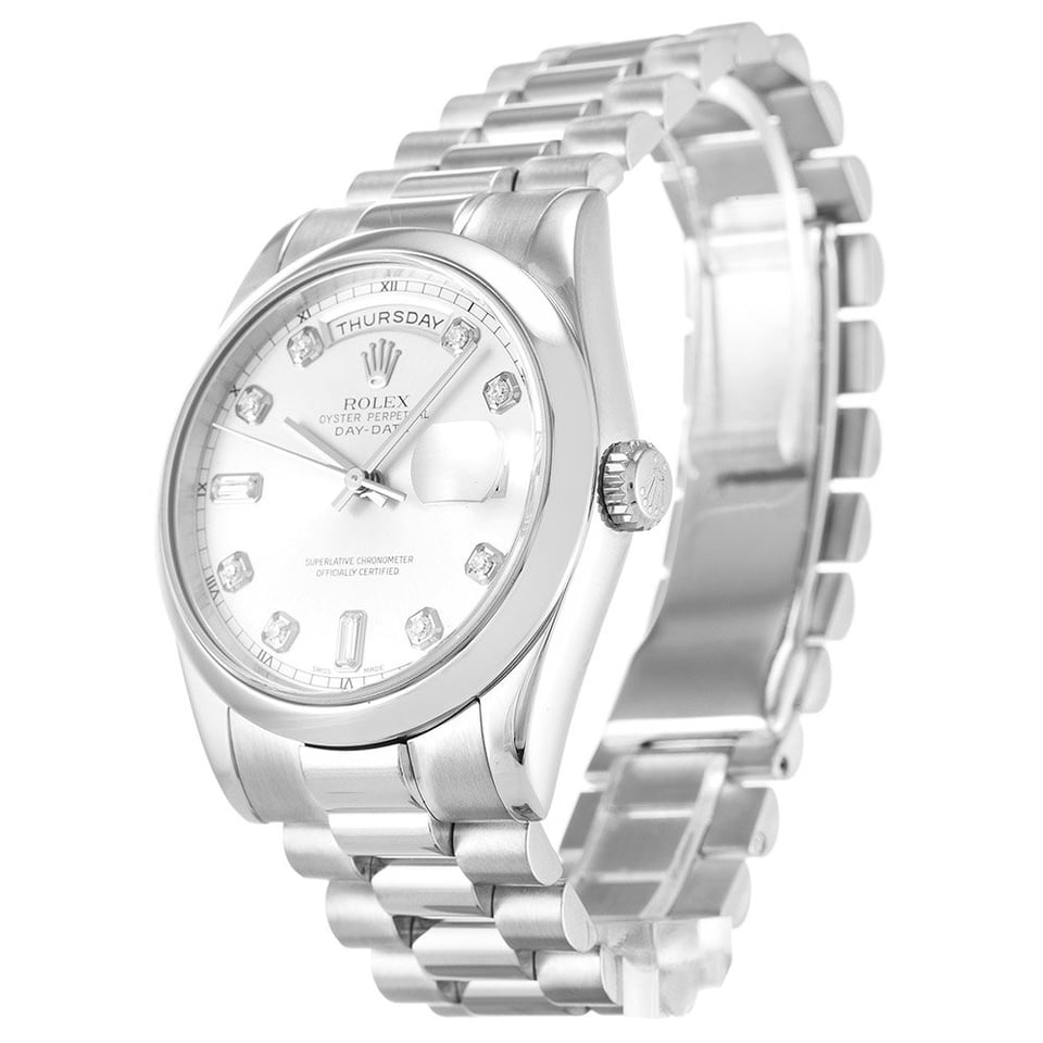 Rolex Day-Date 36mm Silver Dial 118209 view 4