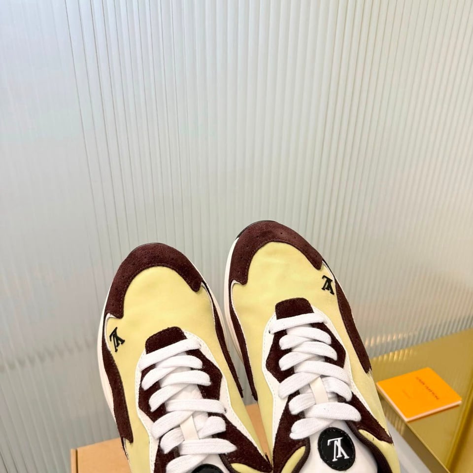 Louis Vuitton Drop 300 Sneakers Light Yellow Nylon 1AKP0J view 6