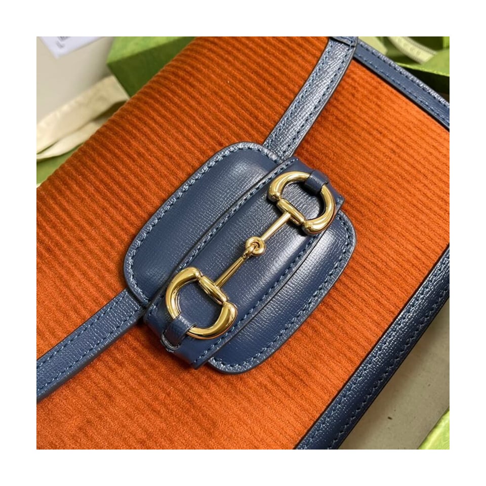 Gucci Horsebit 1955 Small Bag Brown Corduroy view 9