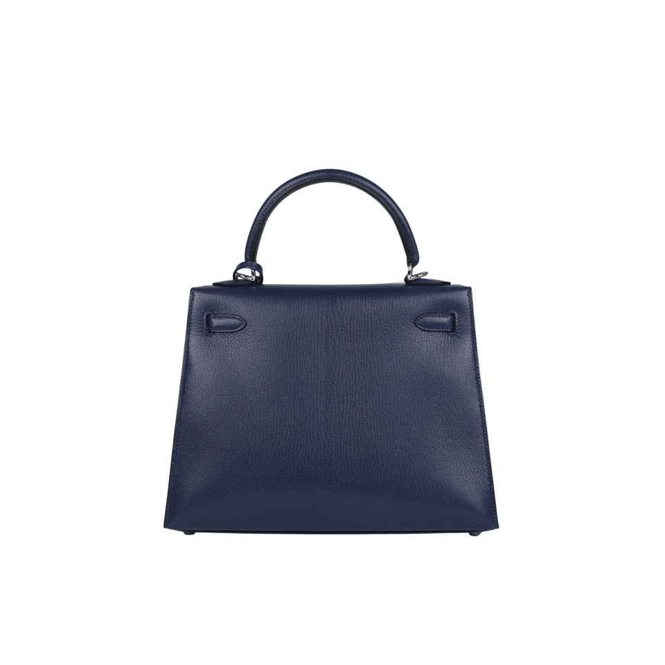 Hermes Kelly 25 Bag In Bleu Saphir Epsom Leather For Women 25cm/10in view 5
