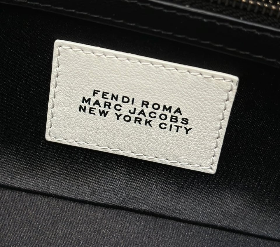 Fendi By Marc Jacobs Maxi Baguette Canvas Bag In Leather Black 26Cm/ 10.2in view 11