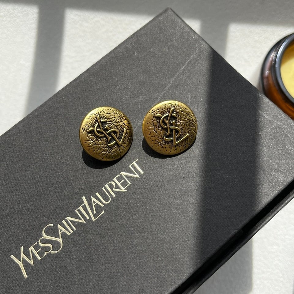 Saint Laurent Ysl Round Earrings Gold view 3