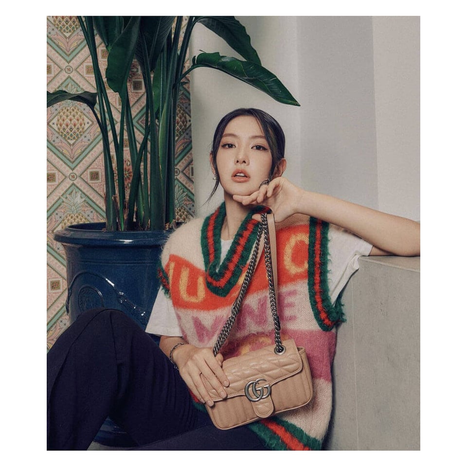 Gucci GG Marmont Mini Shoulder Bag Beige view 4
