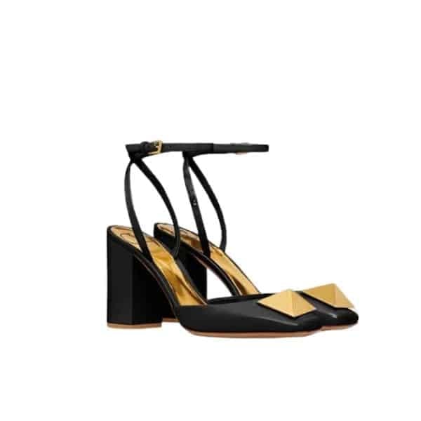 Valentino One Stud Pump In Patent Leather 90Mm Black Xw2S0Dt4Laf0No view 2