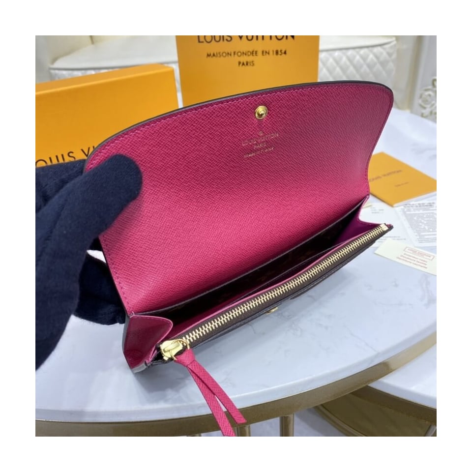 Louis Vuitton Monogram Canvas Emilie Wallet Rose Red view 8