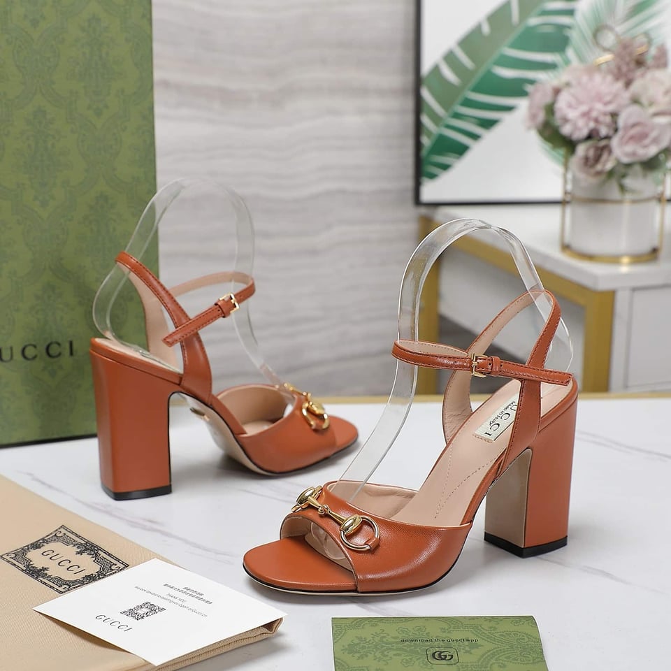Gucci Women’S Horsebit High Heel Sandal Brown 771600 C9D00 2176 view 5