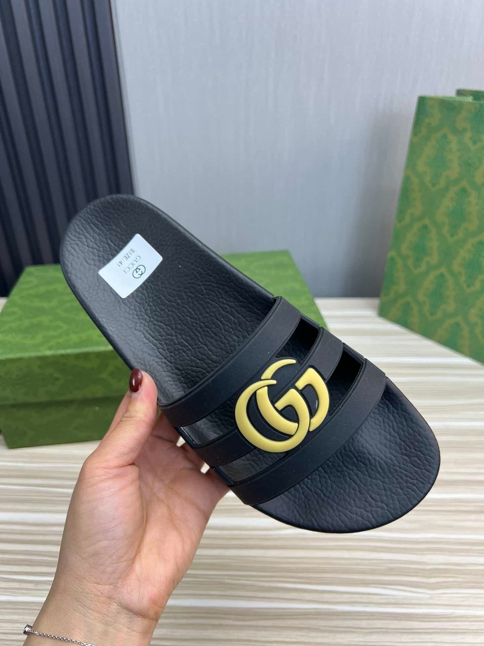 Gucci Slippers Sandals Mules Summer With Gg Logo Yellow view 3