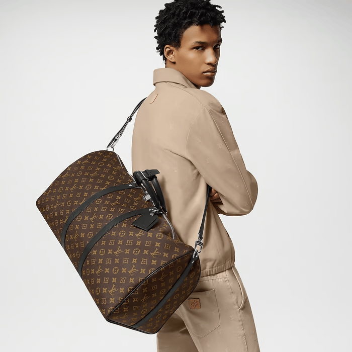 Louis Vuitton Keepall Bandouli Re 55 Monogram Macassar 55cm M56714 view 3
