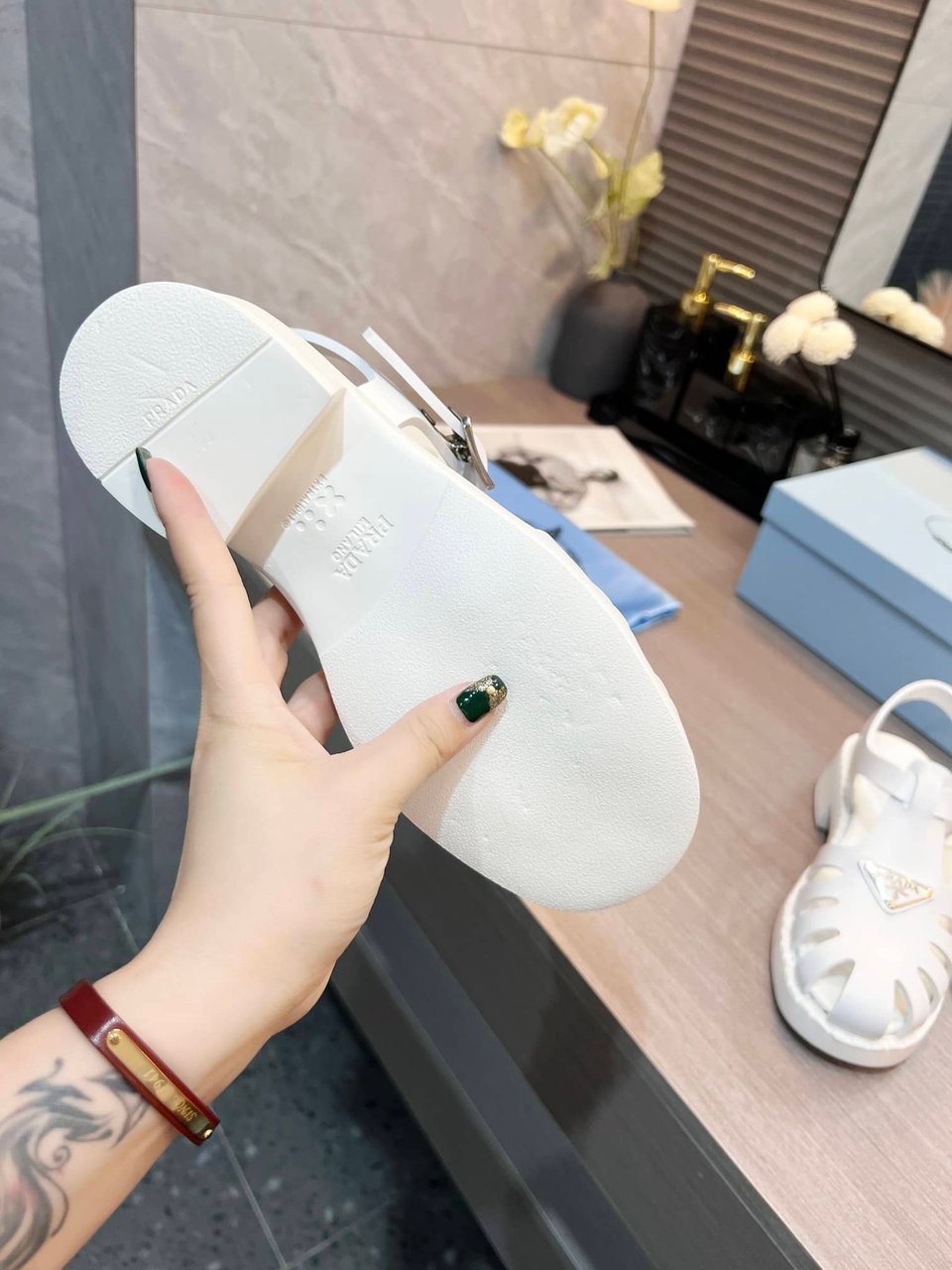 Prada Sporty Foam Rubber Sandals White 1X857M 3Lkk F0009 F 50 view 7