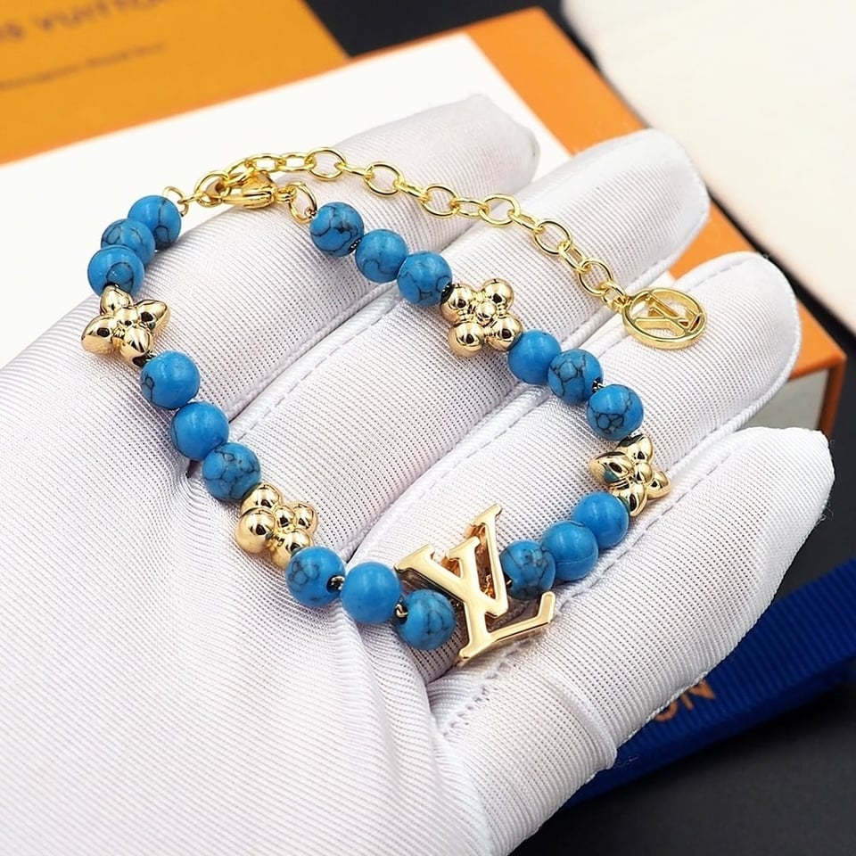Louis Vuitton Turquoise Pearl Bracelet Blue view 6