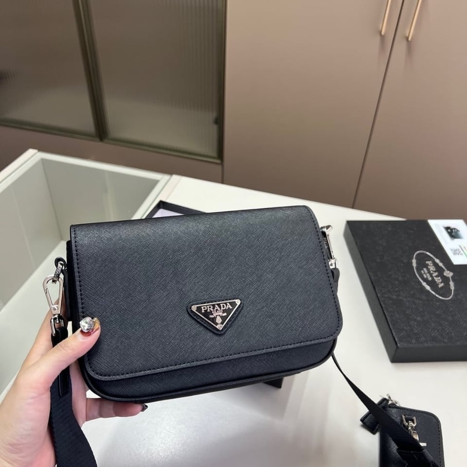 Prada Saffiano Leather Shoulder Bag 22Cm view 6