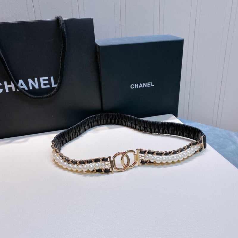 Chanel Lambskin &amp; Pearls Belt 34169