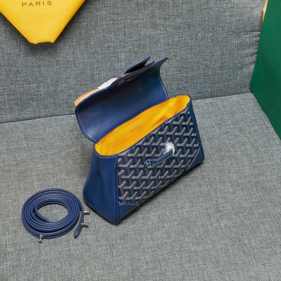Goyard Saigon Souple Mini Bag Dark Blue Canvas 20cm view 8
