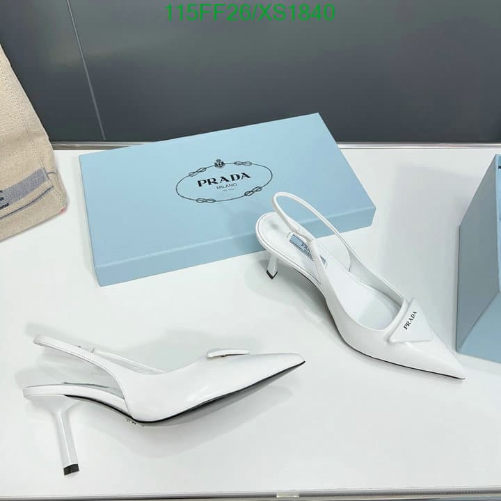 Prada Brushed Leather Slingback Pumps White 1I901M055F0009F075 view 10