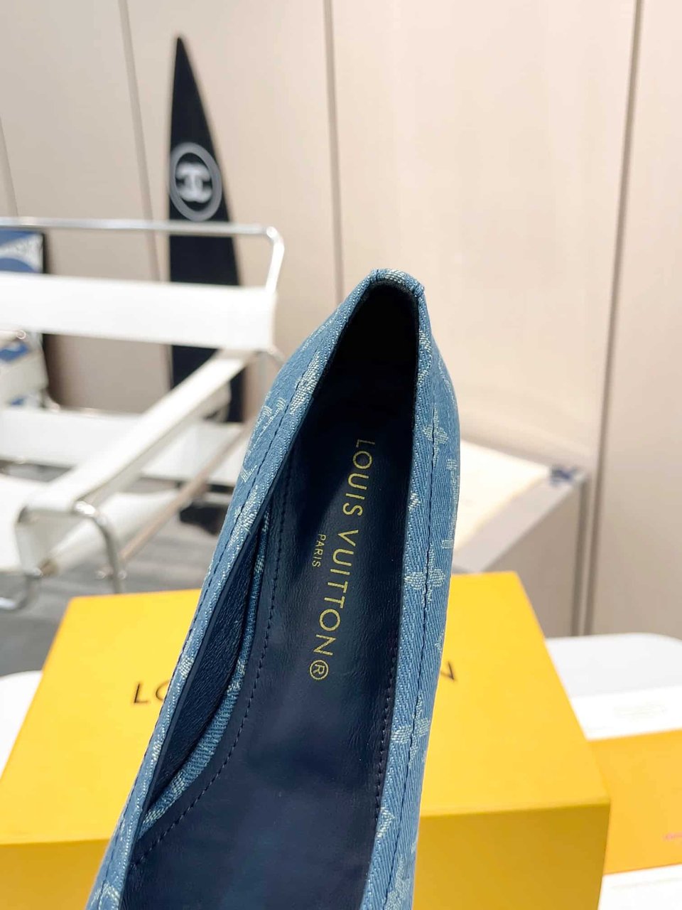 Louis Vuitton Nina Doll Shoes Denim Blue 1Ack91 view 4
