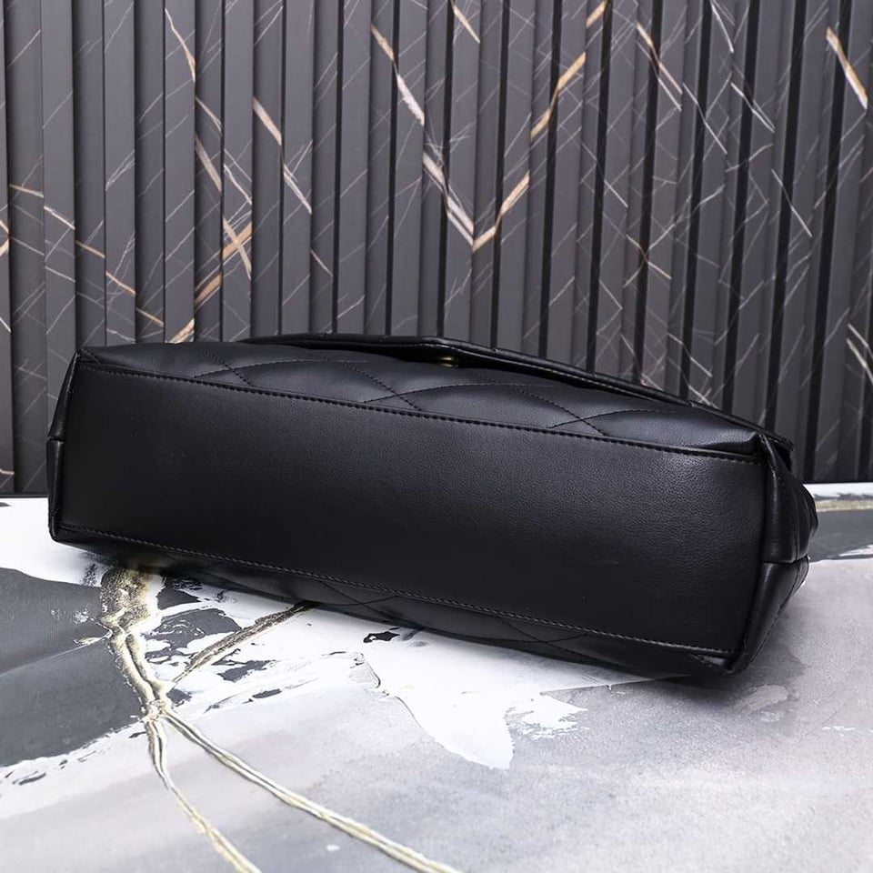 Saint Laurent Sade Puffy Leather Envelope Clutch Bag Black view 7