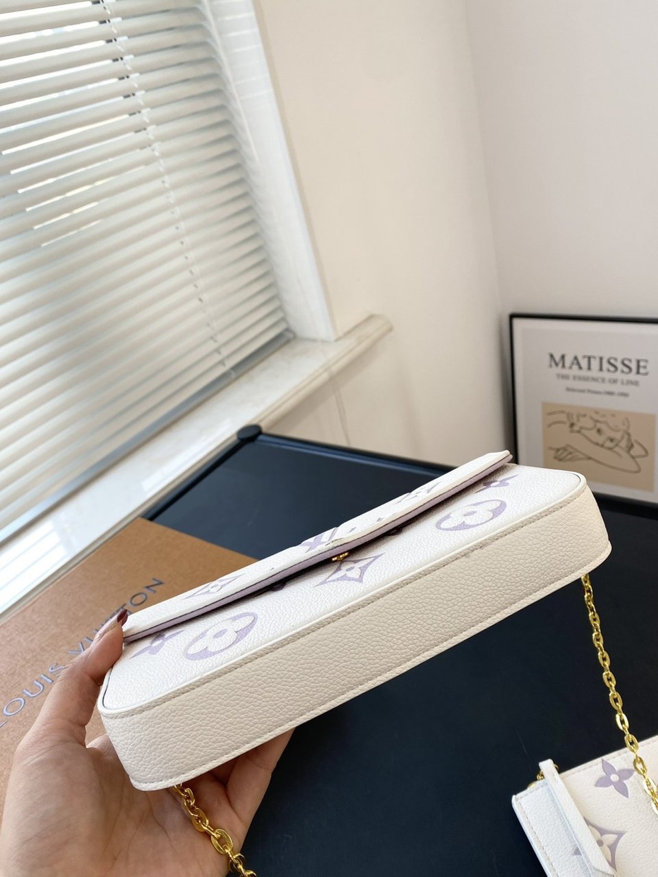 Louis Vuitton Pochette Felicie Bag In Latte And Bubble Tea 22Cm view 8