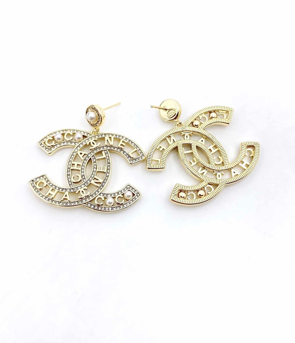 Chanel Cc Gold Earrings view 4