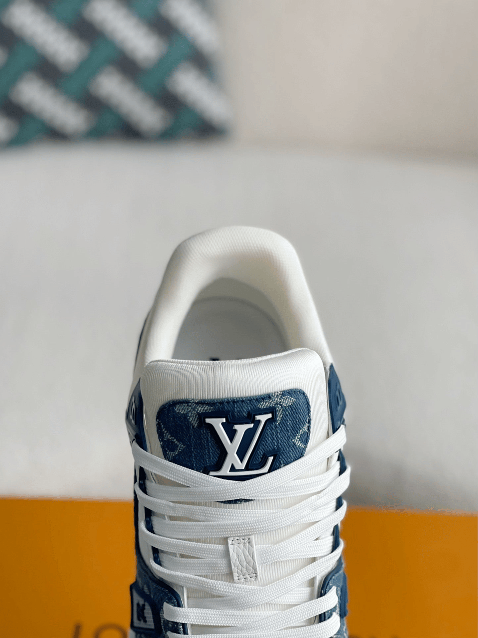 Louis Vuitton LV Trainer Sneaker Monogram Canvas Blue Virgil Abloh for Men view 10