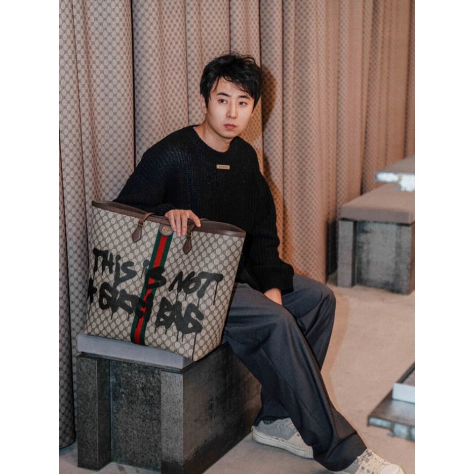 Balenciaga x Gucci Hacker Graffiti Large Tote Bag view 6