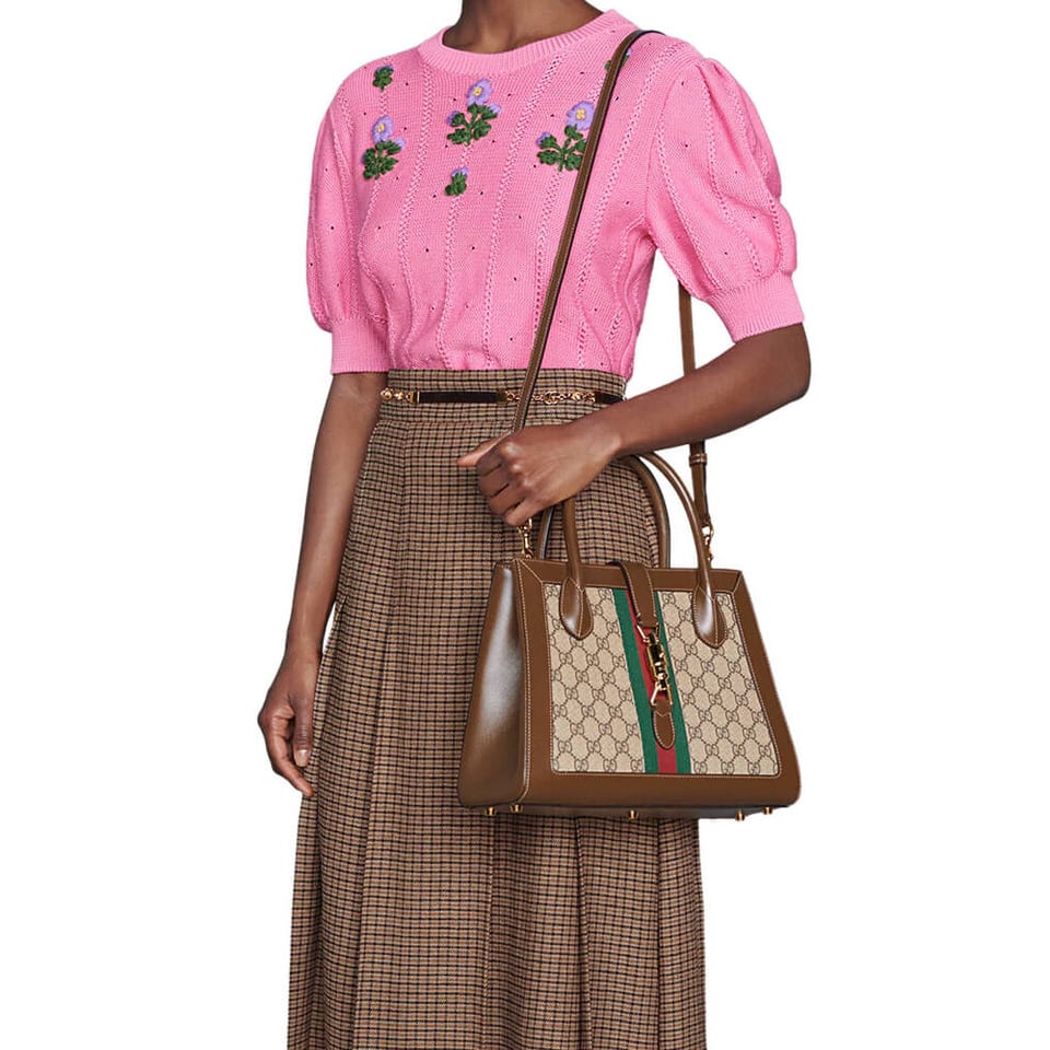 Gucci Jackie 1961 Medium Tote Bag in GG Supreme 30cm view 4