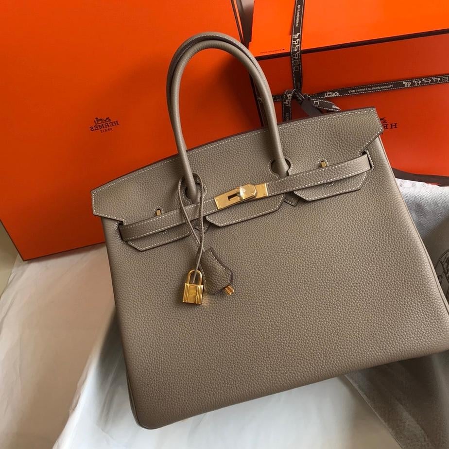 Hermes Birkin 35Cm Bag Khaki Togo Gold Hardware view 2