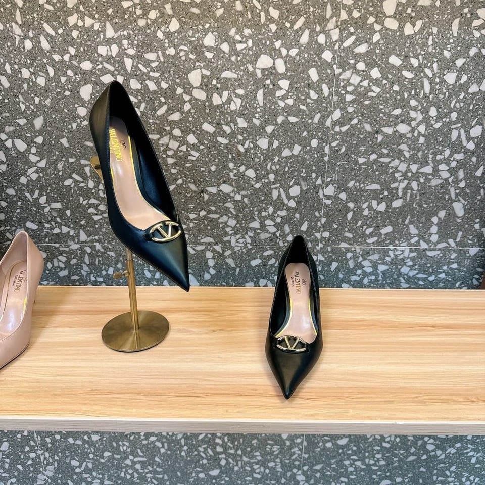 Valentino Garavani Vlogo Patent Leather Slingback Pump Black view 4