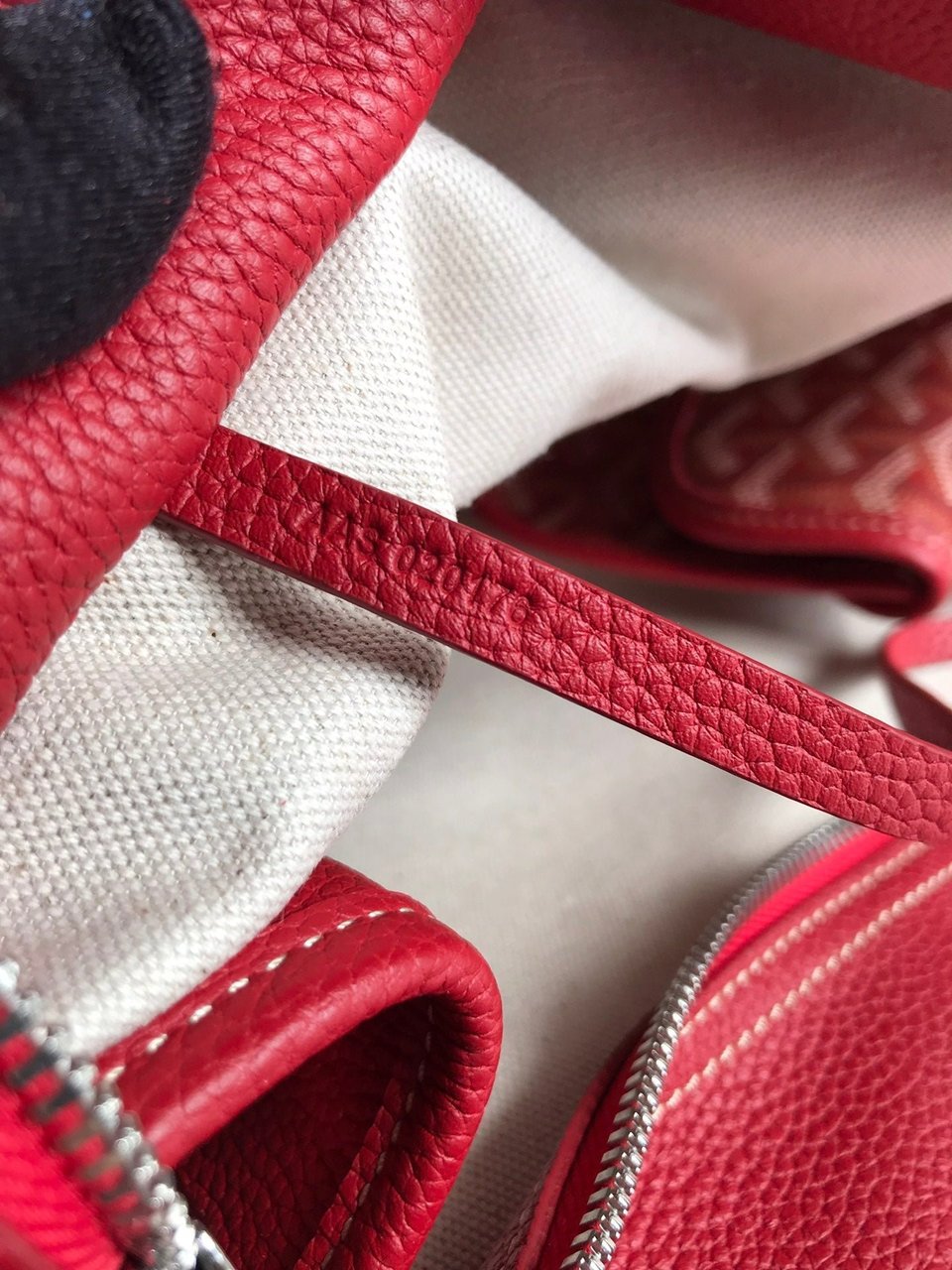 Goyard Hardy Pm Bag 40 Cm Red Goyardine Canvas And Taurillon Leather Trim view 5