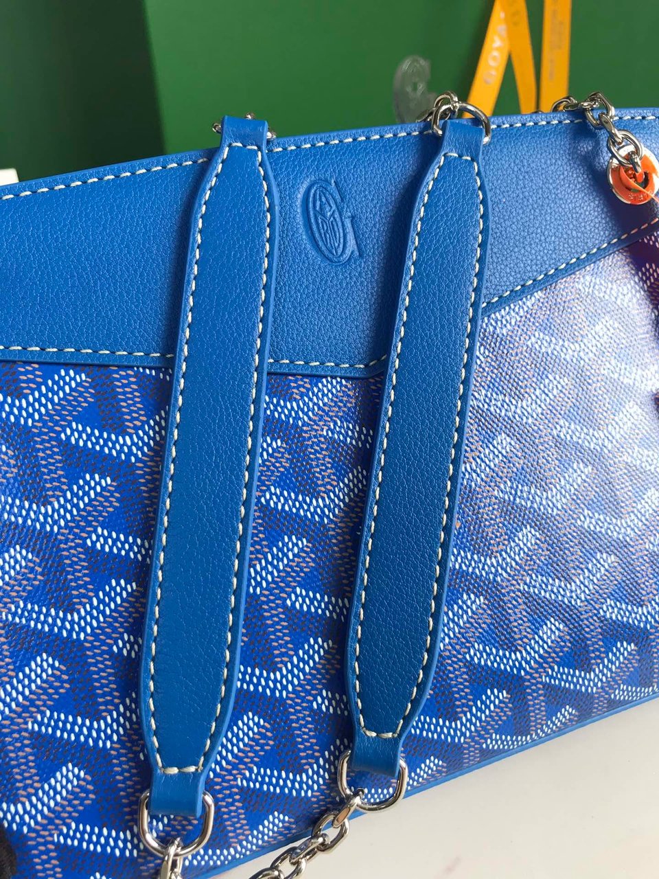 Goyard Rouette Structuré Mini Bag 21 Sapphire Blue Goyardine Canvas And Calfskin view 5