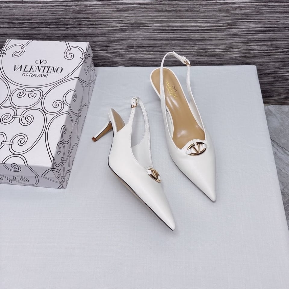Valentino The Bold Edition Vlogo Slingback Pump 60Mm In Ivory view 7