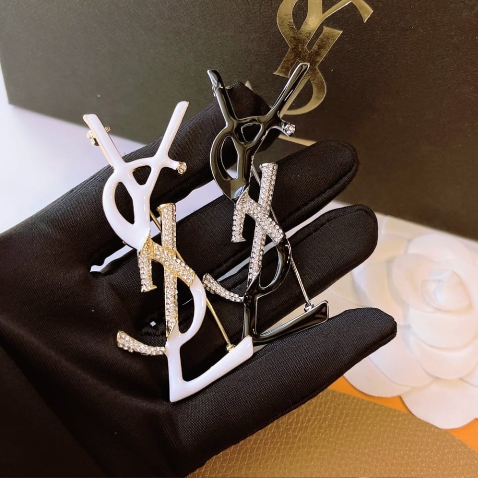 Saint Laurent Ysl Brooch White view 5