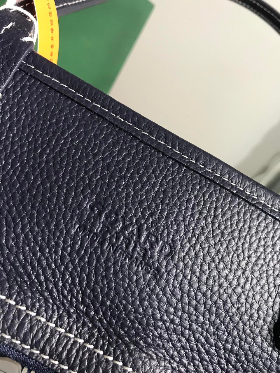 Goyard Hardy Pm Bag 40 Cm Navy Blue Goyardine Canvas And Black Taurillon Leather Trim view 9