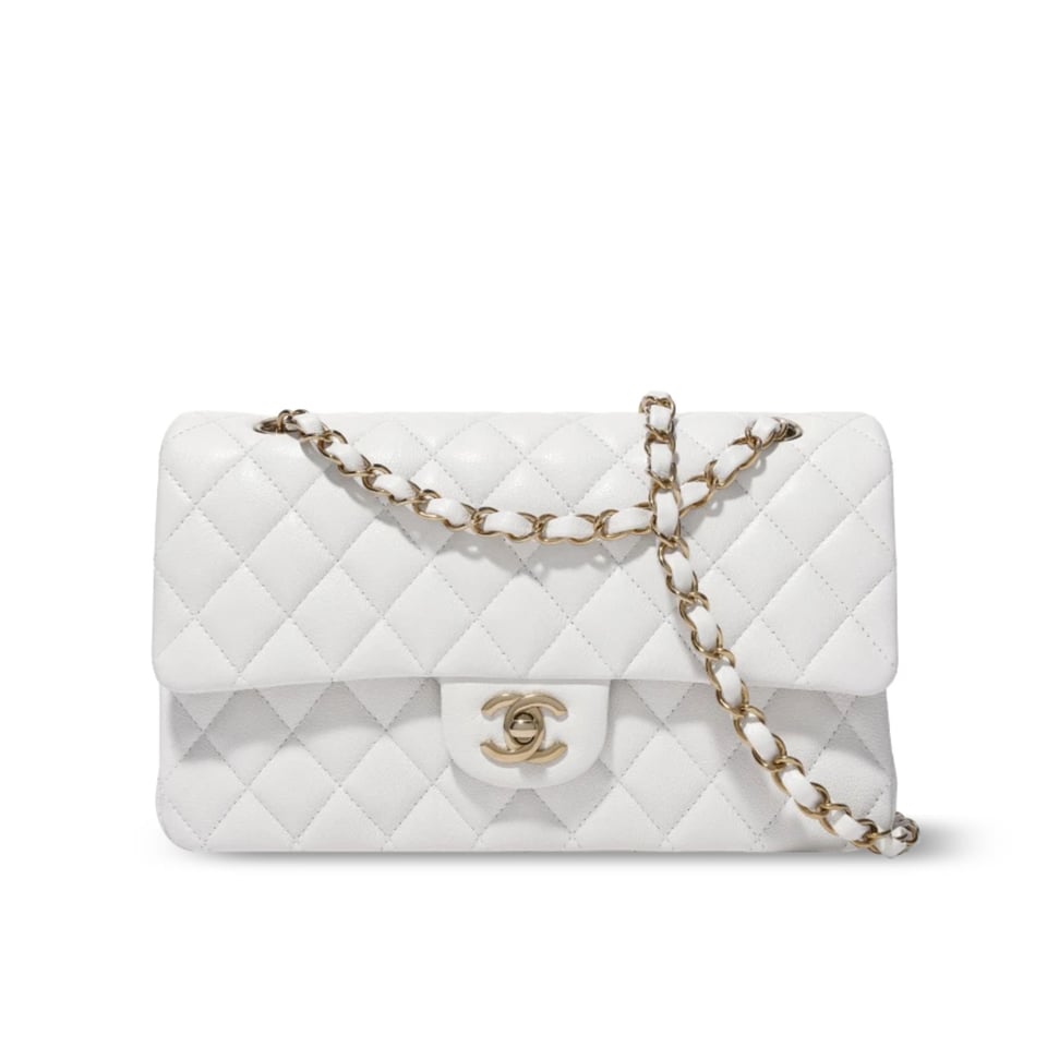 Chanel Classic Medium Handbag White 25Cm A01112 view 2