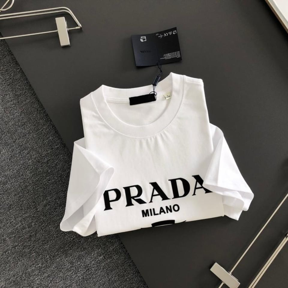 Prada Milano White Black Logo. view 3