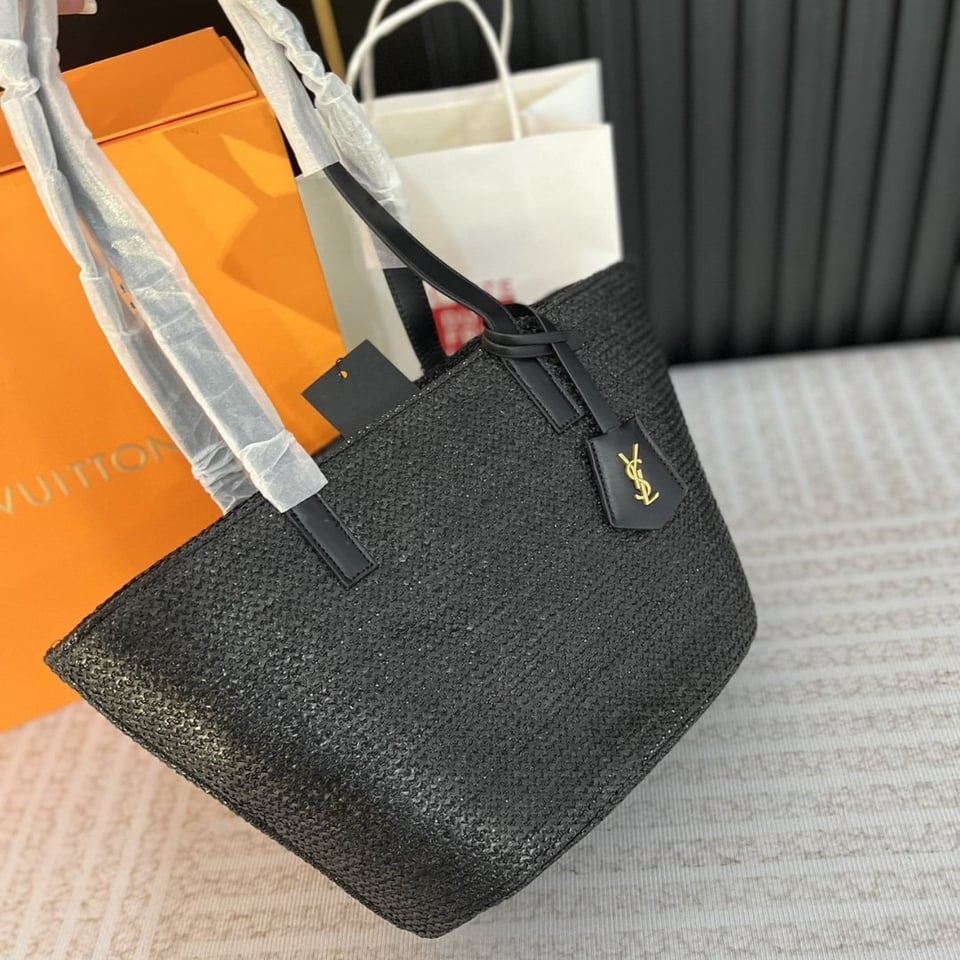 Saint Laurent Panier Lapia Logo Tote Bag Black 25Cm view 3