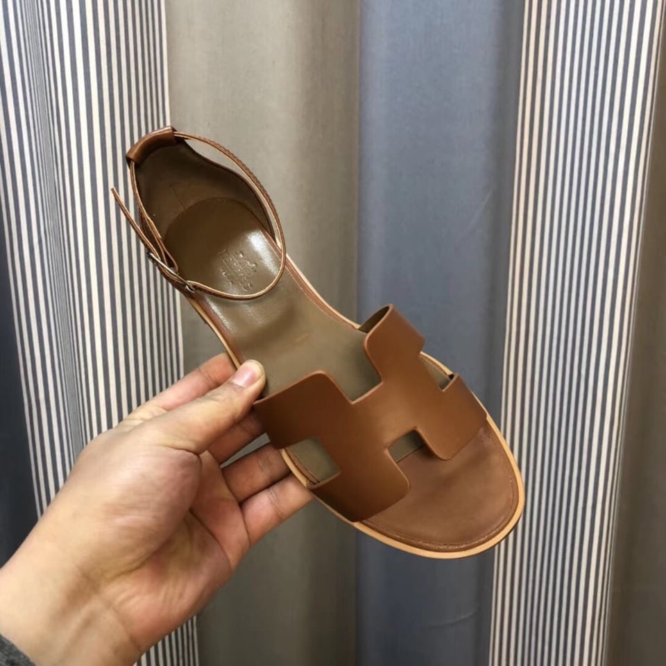 Hermes Santorini Sandal Brown view 6