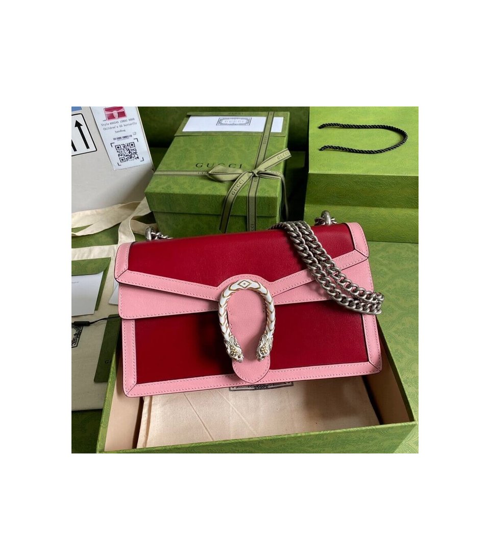 Gucci Dionysus Small Shoulder Bag Red and Pink Leather view 4
