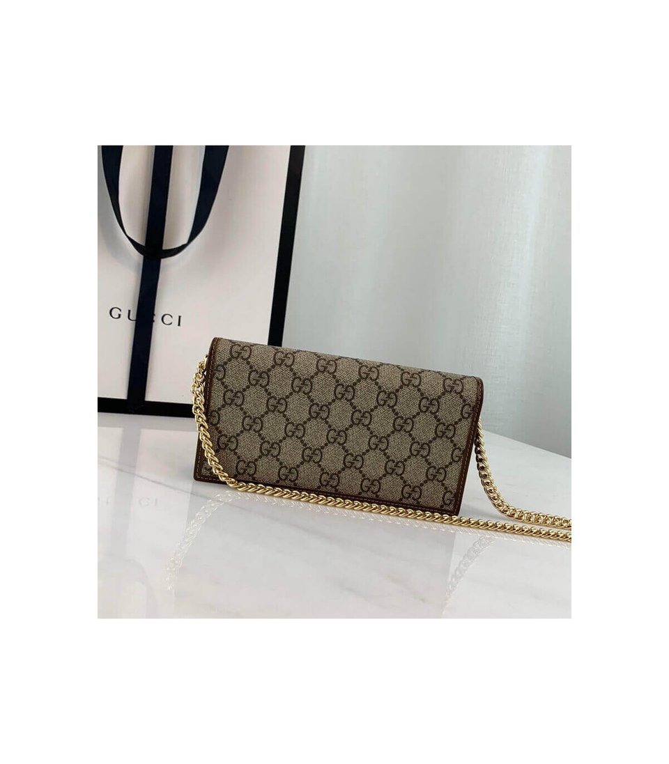 Gucci 1955 Horsebit Wallet With Chain Brown 19cm view 9