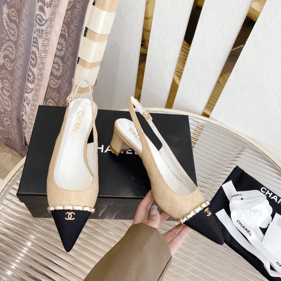 Chanel Classic Pointed Slingback Heels view 5